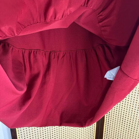 Max Mara Red Knitted Drop Waist Long Sleeves Dress Sz L Basic Luxury - Picture 7 of 9